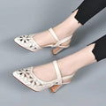 Zapatos de Taco Grueso con Punta Puntiaguda