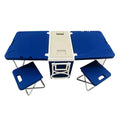 Caja refrigeradora de 28L, mesa y silla portátiles de plástico para pícnic al aire libre con incubadora, mesa móvil plegable para exteriores