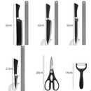 Juego de Cuchillos de Acero Inoxidable de 6 Piezas con Mango Reforzado Antiadherente