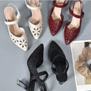 Zapatos de Taco Grueso con Punta Puntiaguda